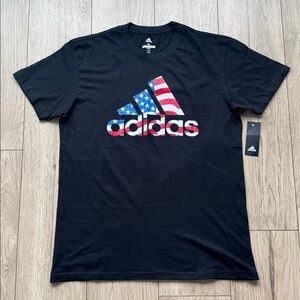 Adidas Golf USA American Flag Logo Black T-Shirt Men’s Size XL New with Tags